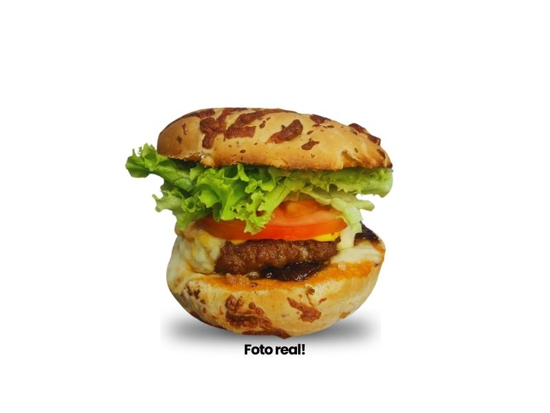 Beef cheddar caramel - hambúrguer de alcatra com bacon